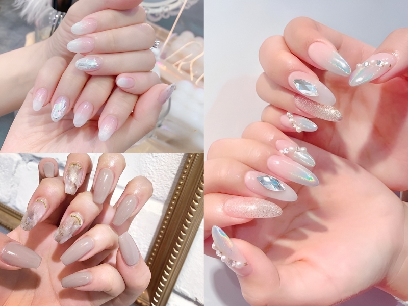 Nail cô dâu nhẹ nhàng. (Nguồn: Benicia - Pinterest)