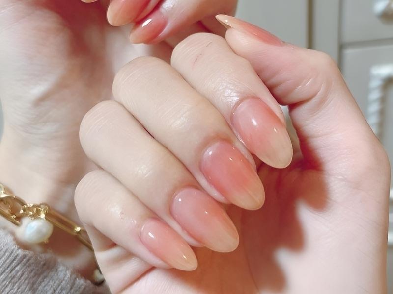 Mẫu nail hồng đào sơn thạch 