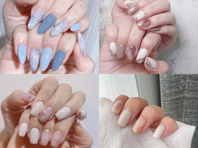 Nail Hàn Quốc họa tiết vân đá