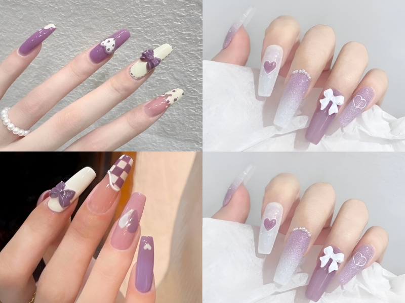 Top 20+ mẫu nail màu tím hút mắt, quyến rũ, hot xu hướng