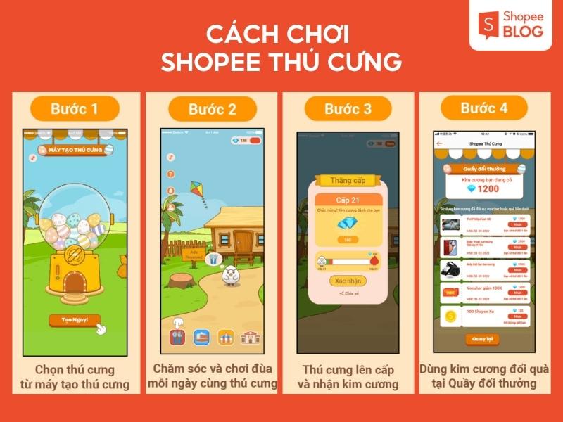 Cách chơi Shopee thú cưng