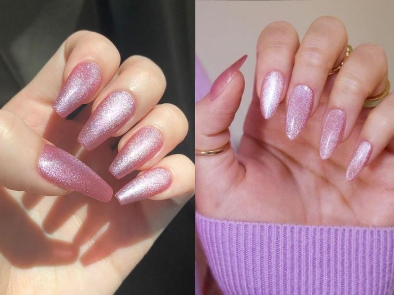 Nail mắt mèo hồng đẹp