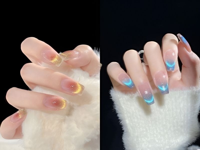 Nail thạch trong suốt cho móng tay dài (Nguồn: Karinnie)