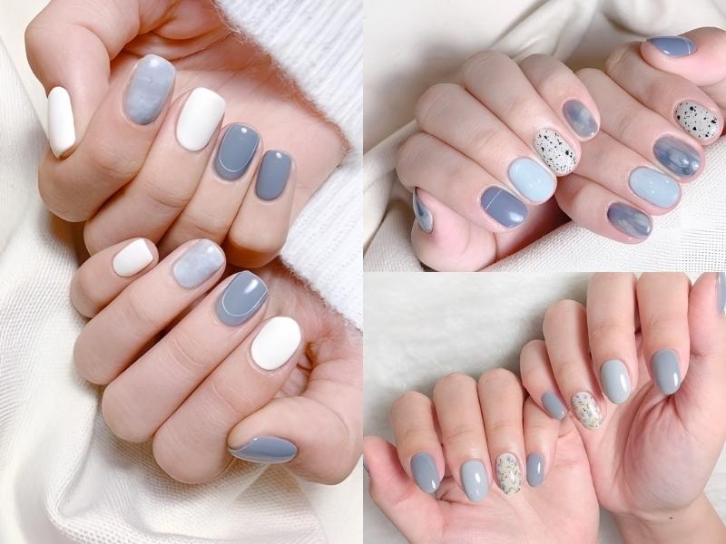 Mẫu sơn gel màu xanh dương pastel