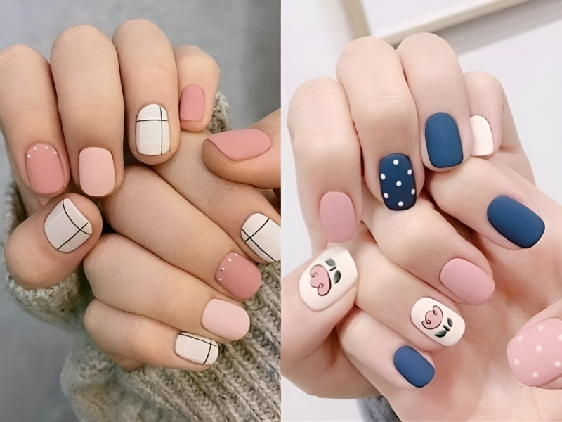 Nail hoạ tiết sọc 