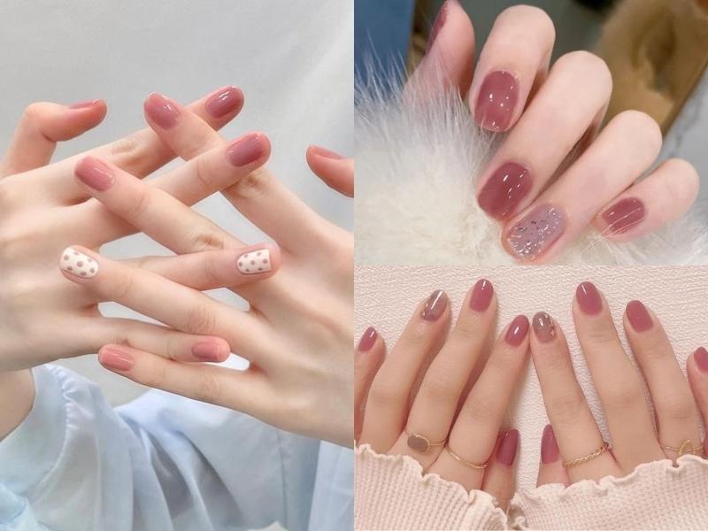 Nail màu hồng đơn giản nhẹ nhàng