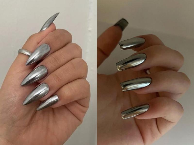 Nail tráng gương mẫu nhọn 