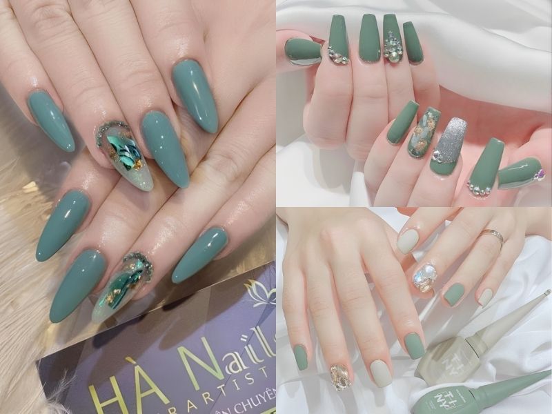 GT Nail - Màu xanh Ngọc Bích ⭐️ Save mẫu và inbox tụi mình nhanh nhé các  nàng !!! 👉 Follow Instagram:  https://instagram.com/gtnail.baria?igshid=6agi9t9h6gl2 #nail #nails  #nailart #naildesign #nailstyle #nailhan #followme #yolo #relaxtime #