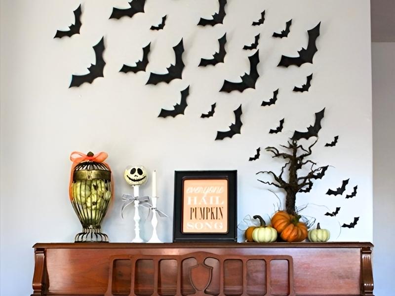Hình dơi treo và dán tường Halloween