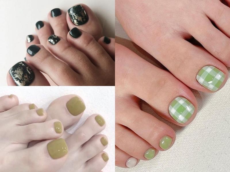 Các mẫu sơn móng chân màu xanh rêu được ưa chuộng hiện nay | websosanh.vn