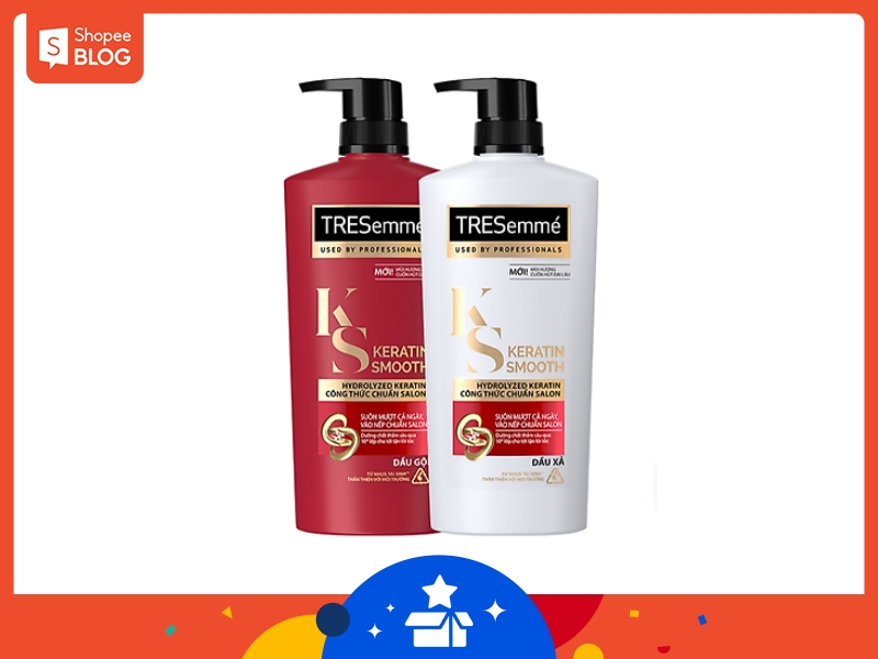 Combo dầu gội dầu xả Tresemme Keratin Smooth