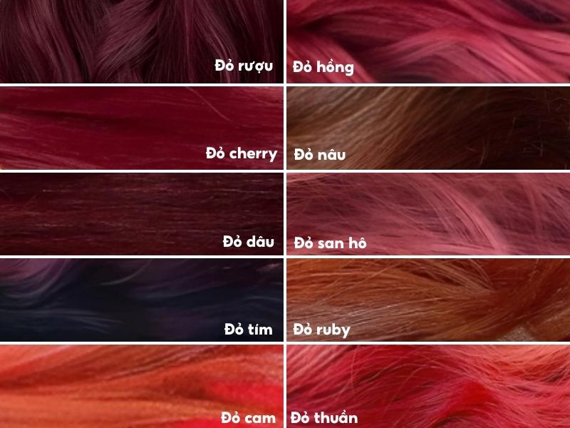 những sắc độ tóc màu đỏ
