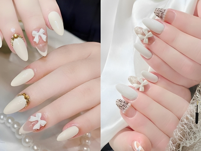 50+ mẫu nail sơn đầu móng trắng đẹp, thời thượng nhất