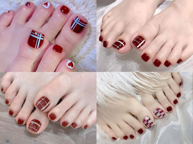 19 ý tưởng Nail Chân Màu Đỏ Đô hàng đầu trong năm 2024