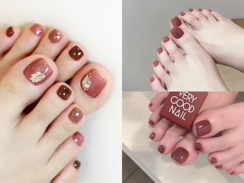 Mẫu tô gel chân color hồng 