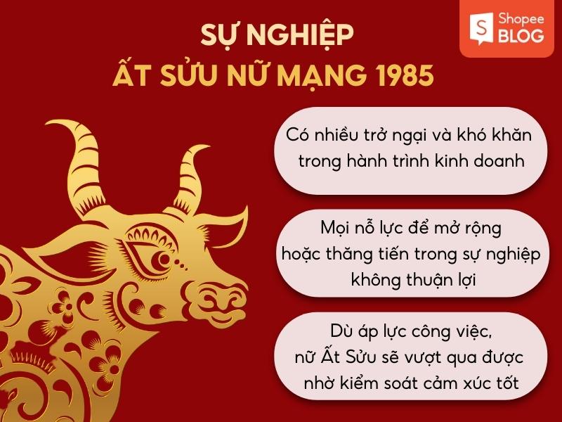 Công việc sự nghiệp tuổi Ất Sửu 1985 nữ mạng