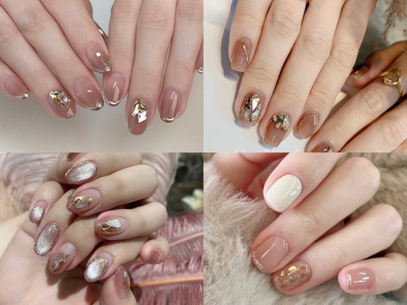 Nail ẩn xà cừ màu nude