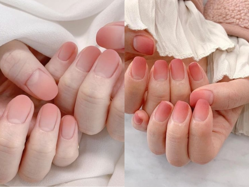 Nail sơn nhám màu hồng nude