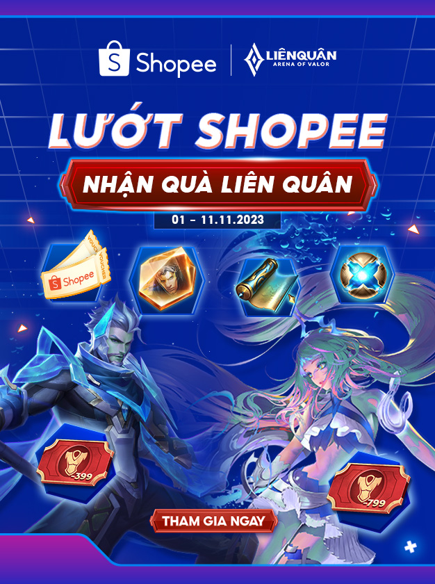 Lướt Shopee nhận quà Liên Quân