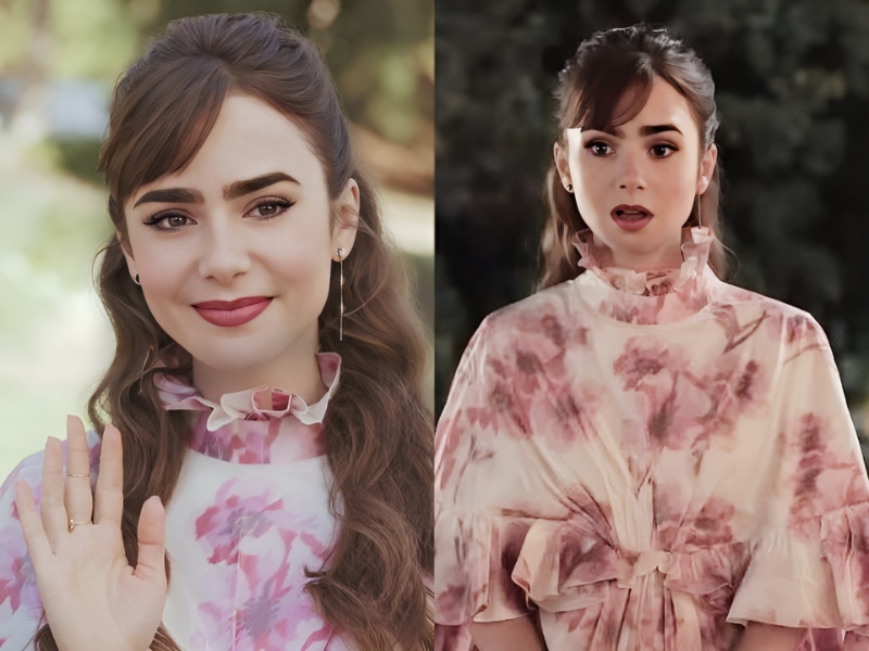  Kiểu tóc mái lệch Pháp Lily Collins