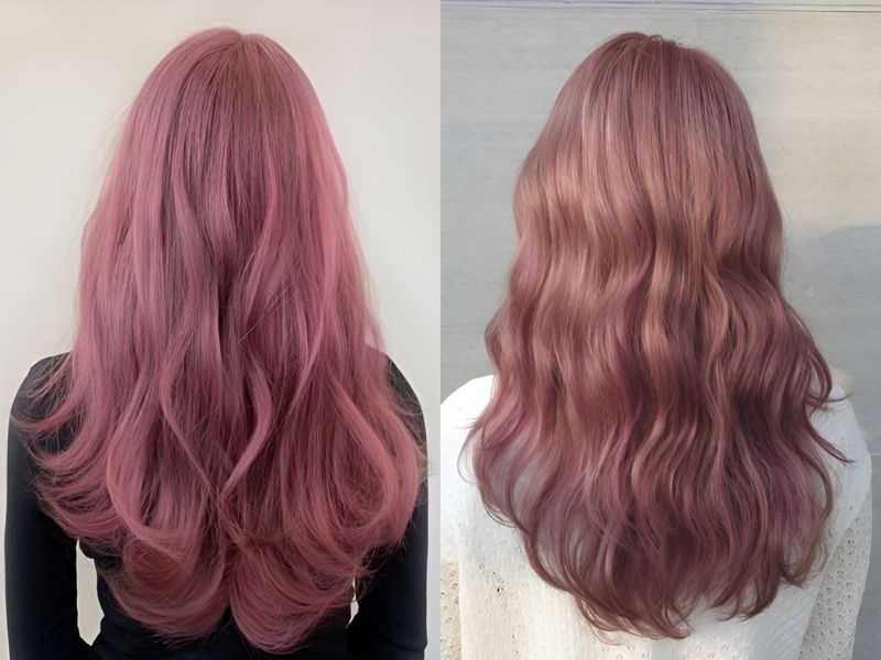 Tóc màu khói ánh hồng 
