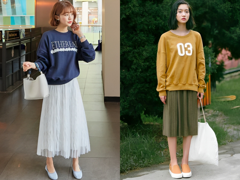 áo sweater form rộng