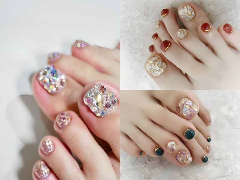 101 mẫu nail chân đính đá sang trọng dẫn đầu xu hướng nail 2022 | IVY moda