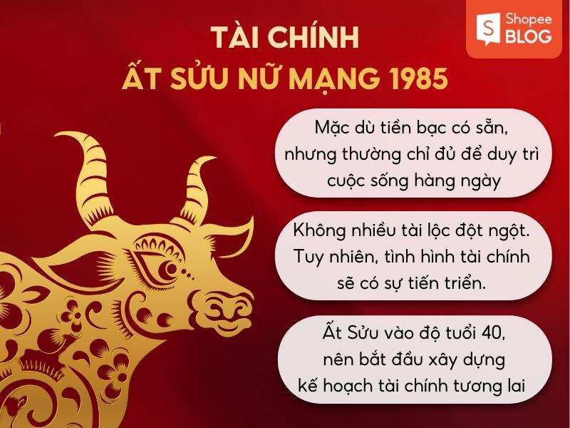  tài chính tuổi Ất Sửu nữ mạng năm 2024