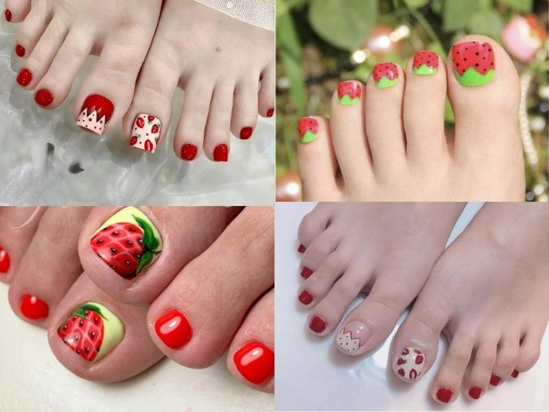 20 ý tưởng Nail Chân Vẽ Dâu Tây hàng đầu trong năm 2024