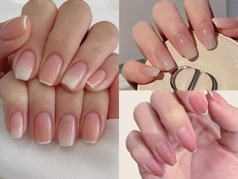 Nail ombre màu nude