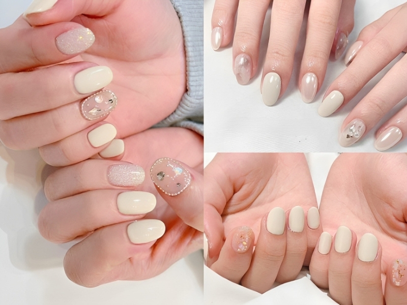 những mẫu Nail trắng đơn giản