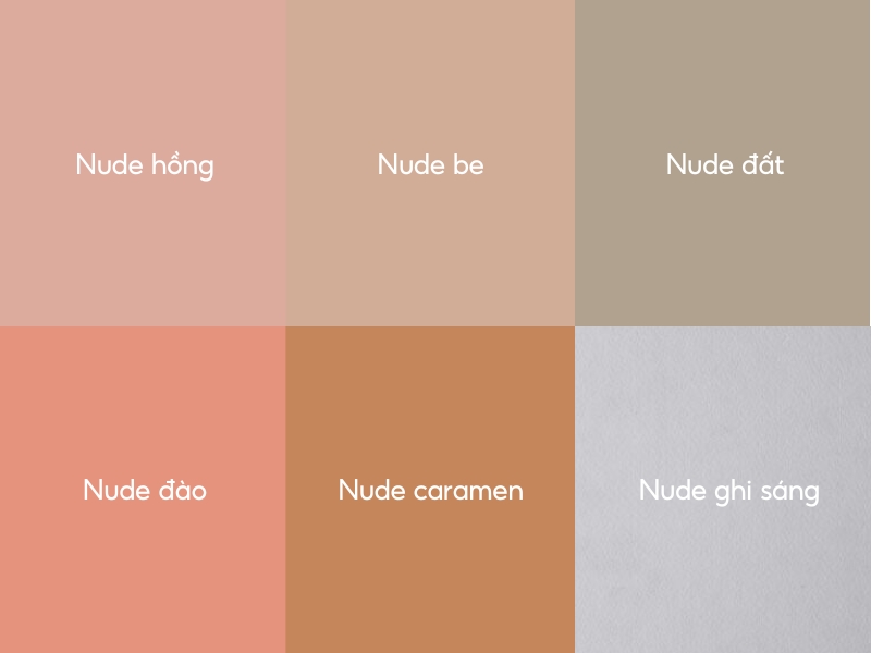 Các tone màu nail nude 