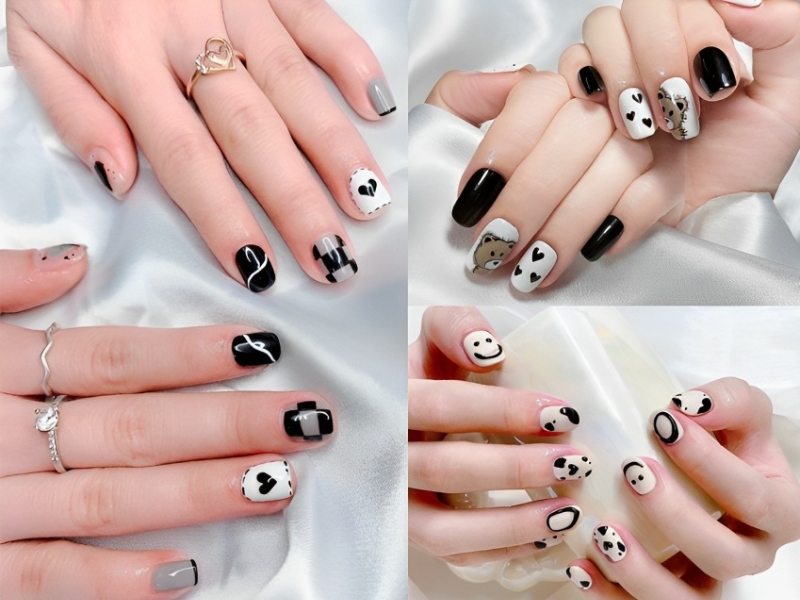 20+ mẫu nail đen trắng cute nhất hiện nay » Tự Tin Phái Đẹp - Kiến thức  dành cho phụ nữ hiện đại