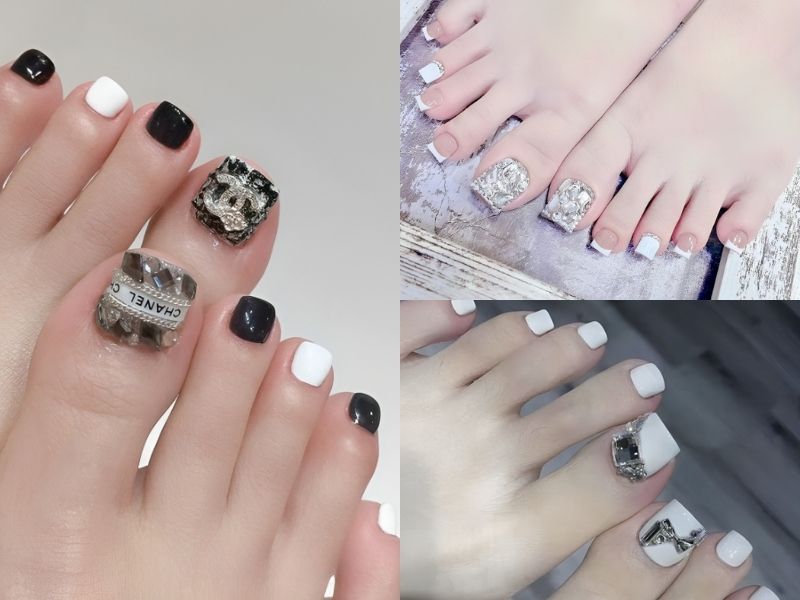 10+ Mẫu nail chân đính đá sang chảnh hot nhất hiện nay