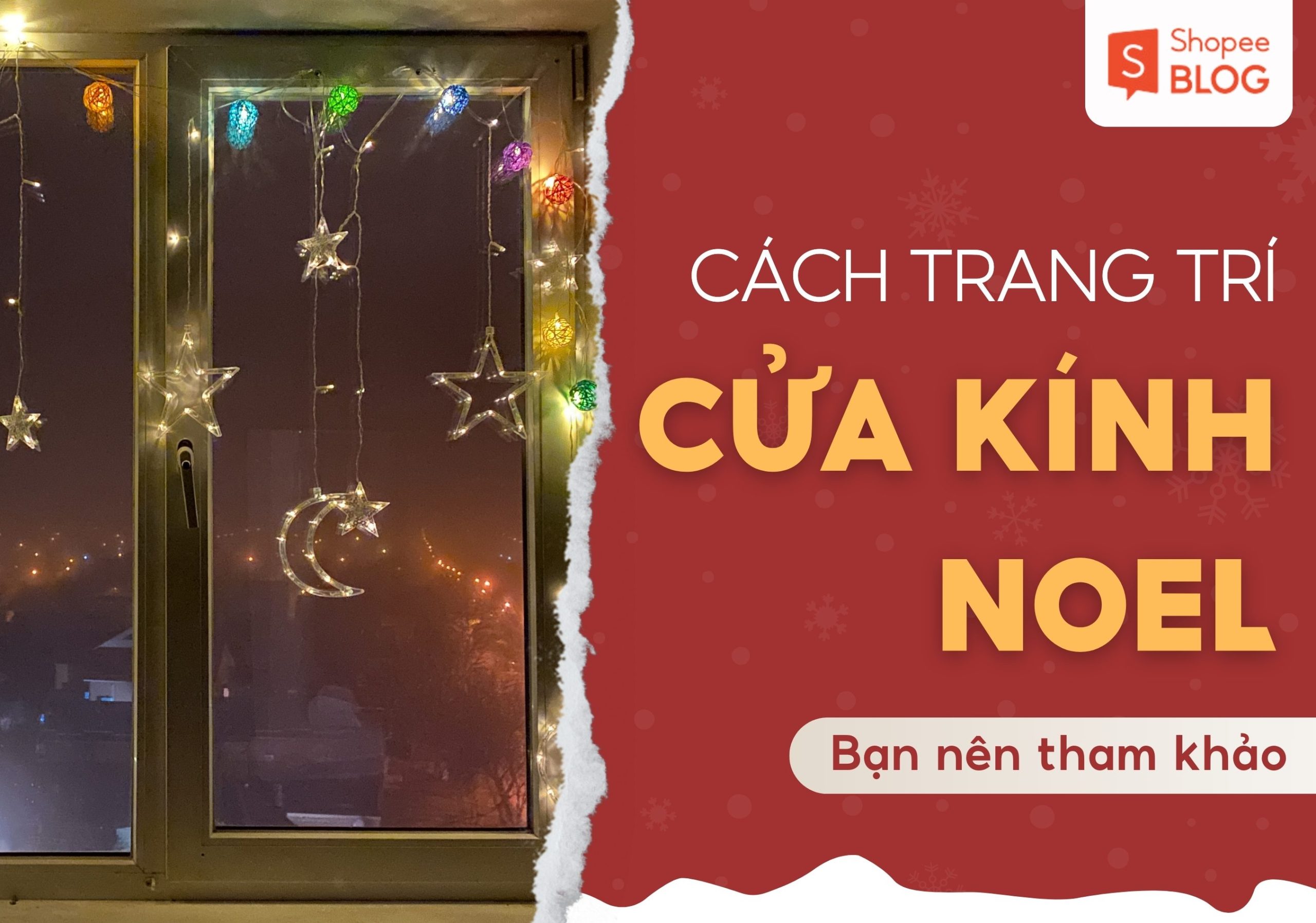 Trang trí cửa kính Noel