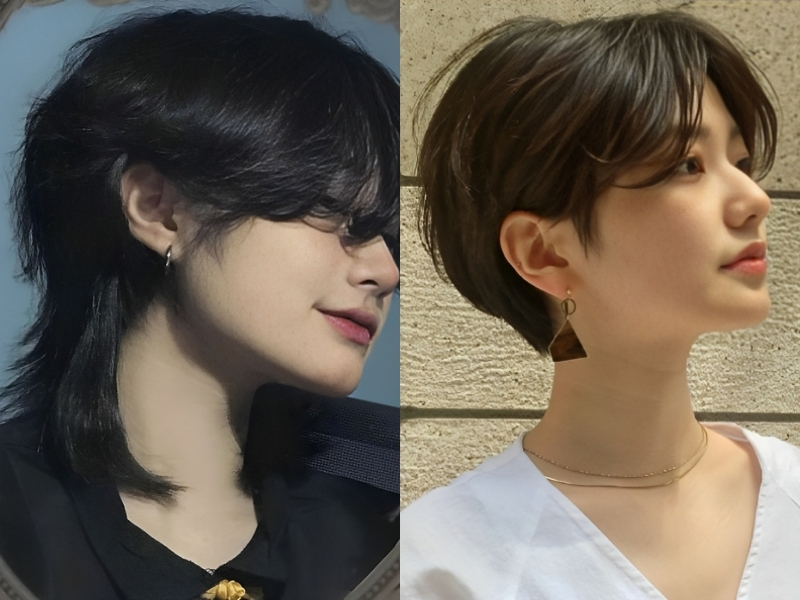 Cắt tóc mullet kết hợp tomboy side part 