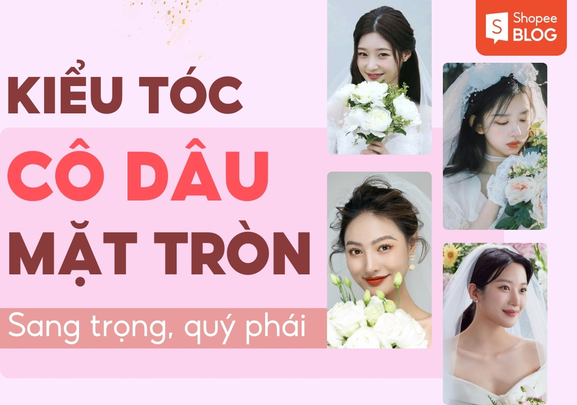 kiểu tóc cô dâu mặt tròn