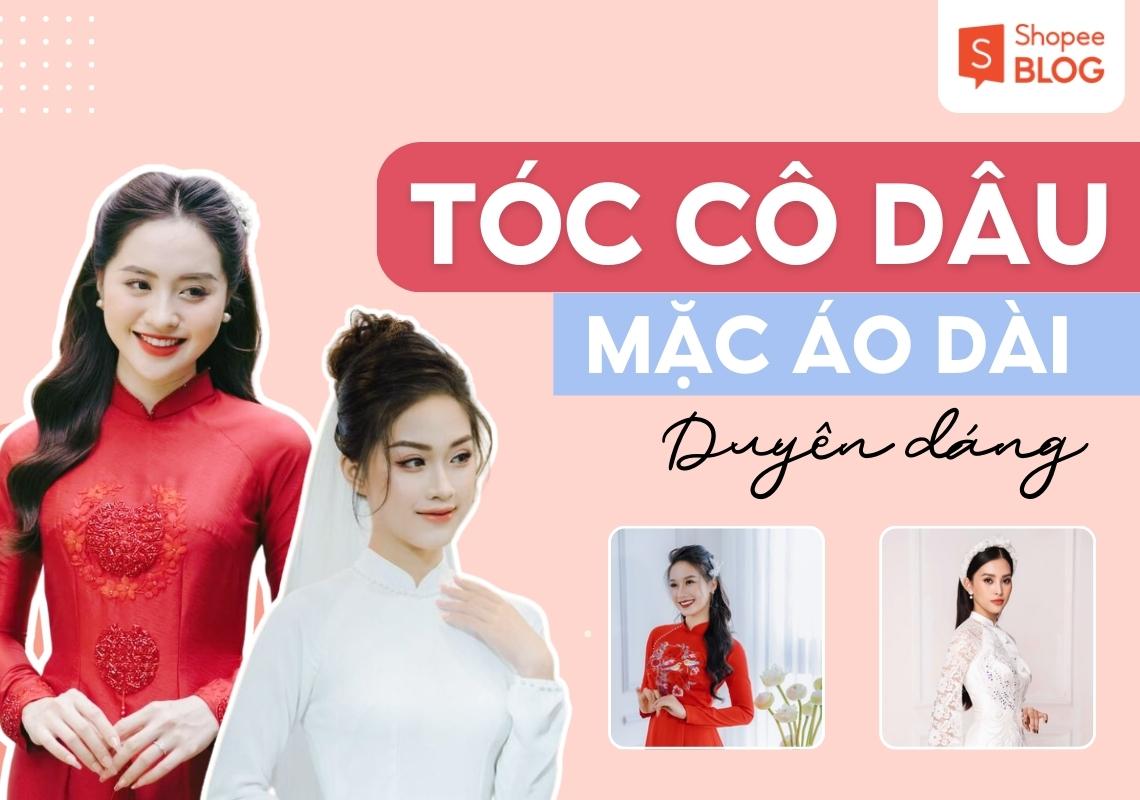 tóc cô dâu mặc áo dài