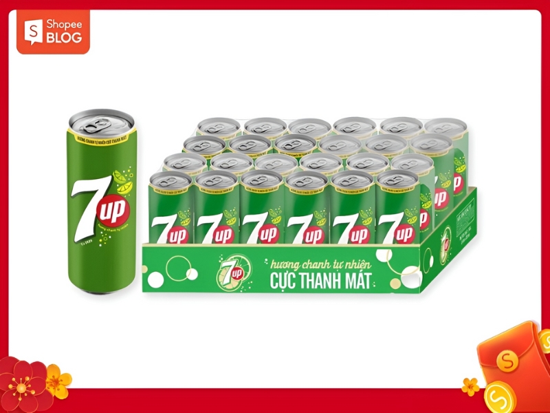 Nước ngọt đóng lon 7UP Tết