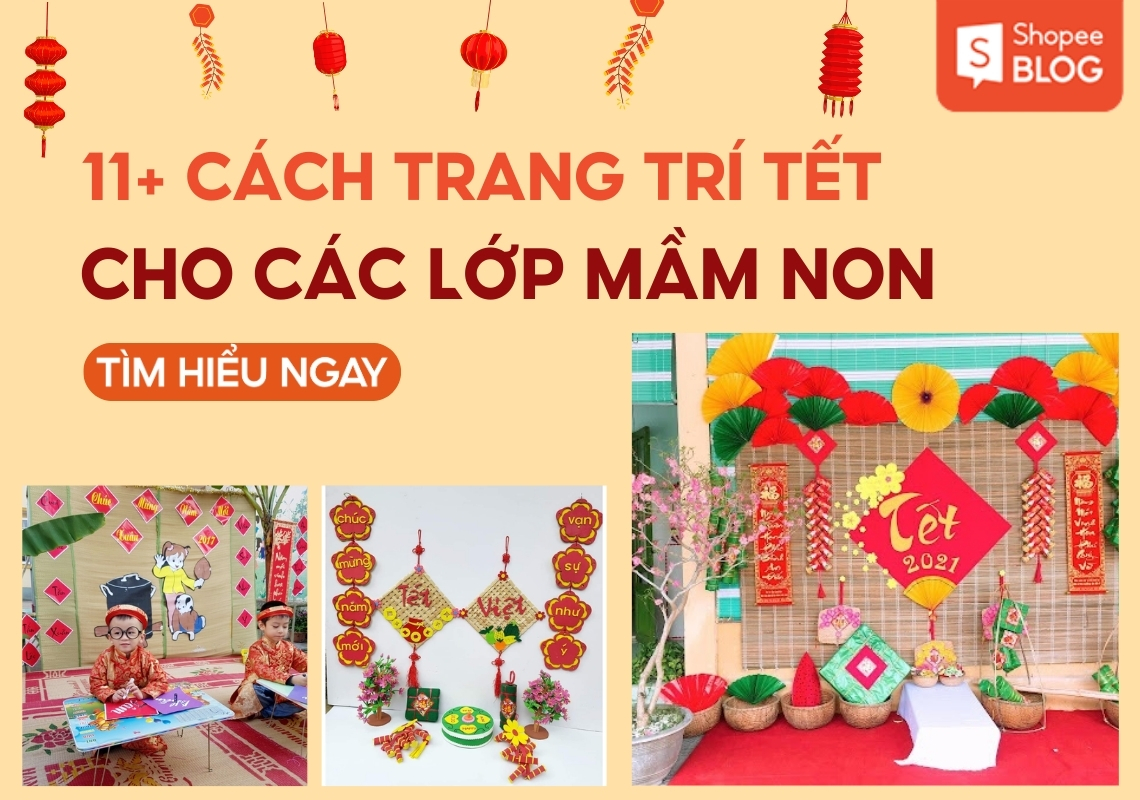 trang trí tết mầm non