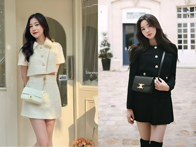 Váy dạ cổ vuông dài tay dáng xòe đầm dự tiệc sang trọng Vivian Clothing D14  | Shopee Việt Nam