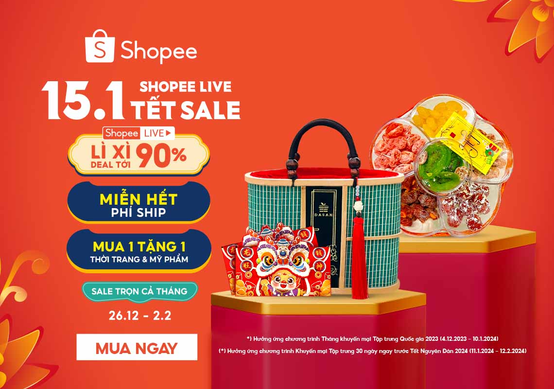 15.1 Shopee Live Tet Sale - Sale Trọn Cả Tháng