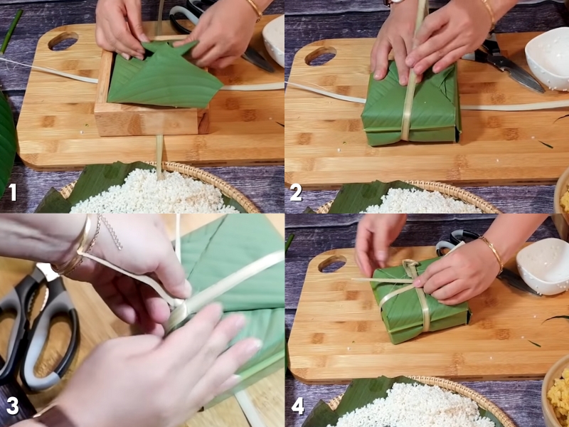 cách buộc bánh bằng dây lạt tre