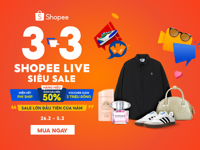 3.3 Shopee Live Siêu Sale - Sale lớn đầu tiên của năm