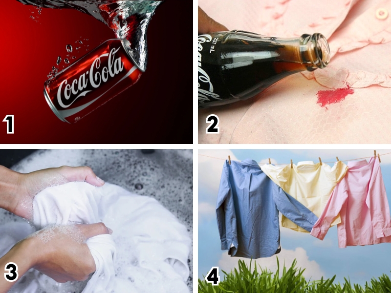 Cách tẩy mốc quần áo bằng Coca 