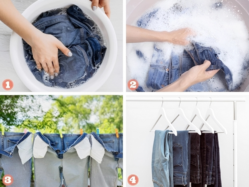 cách giặt quần jean bằng tay
