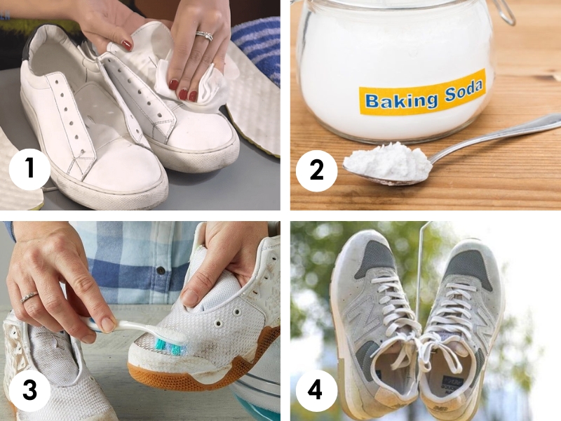 Vệ sinh giày bằng baking soda