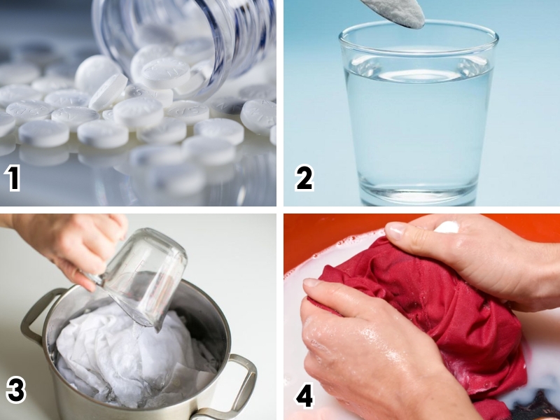 Cách tẩy mốc quần áo bằng Aspirin 