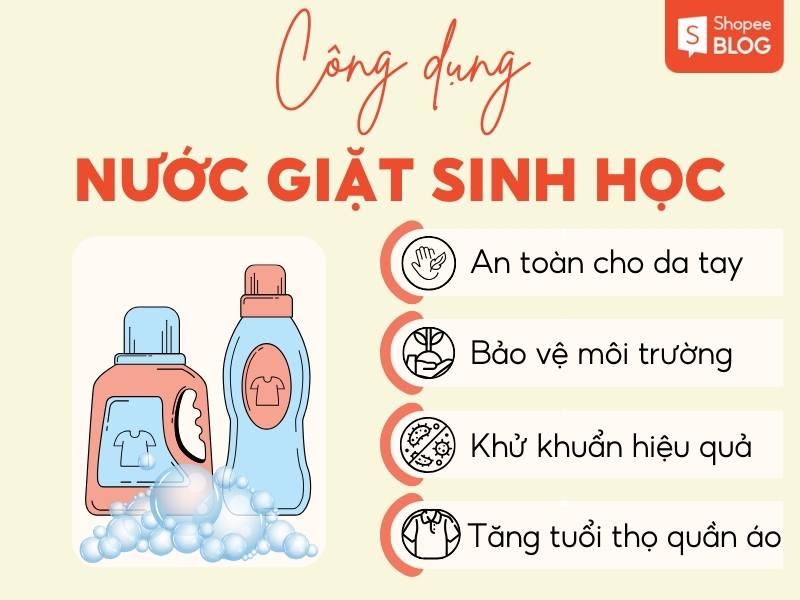 Công dụng của nước giặt sinh học