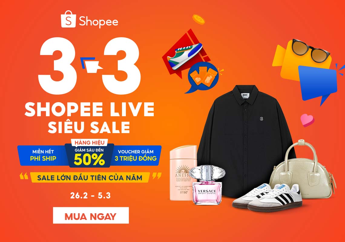 3.3 Shopee Live Siêu Sale - Sale lớn đầu tiên của năm